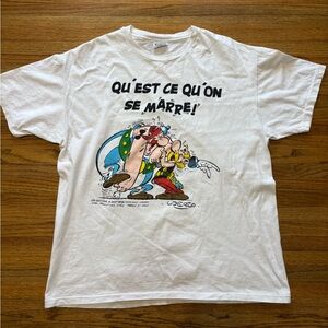 Vintage 80s Asterix and Obelix German French Comic Cartoon T-Shirt